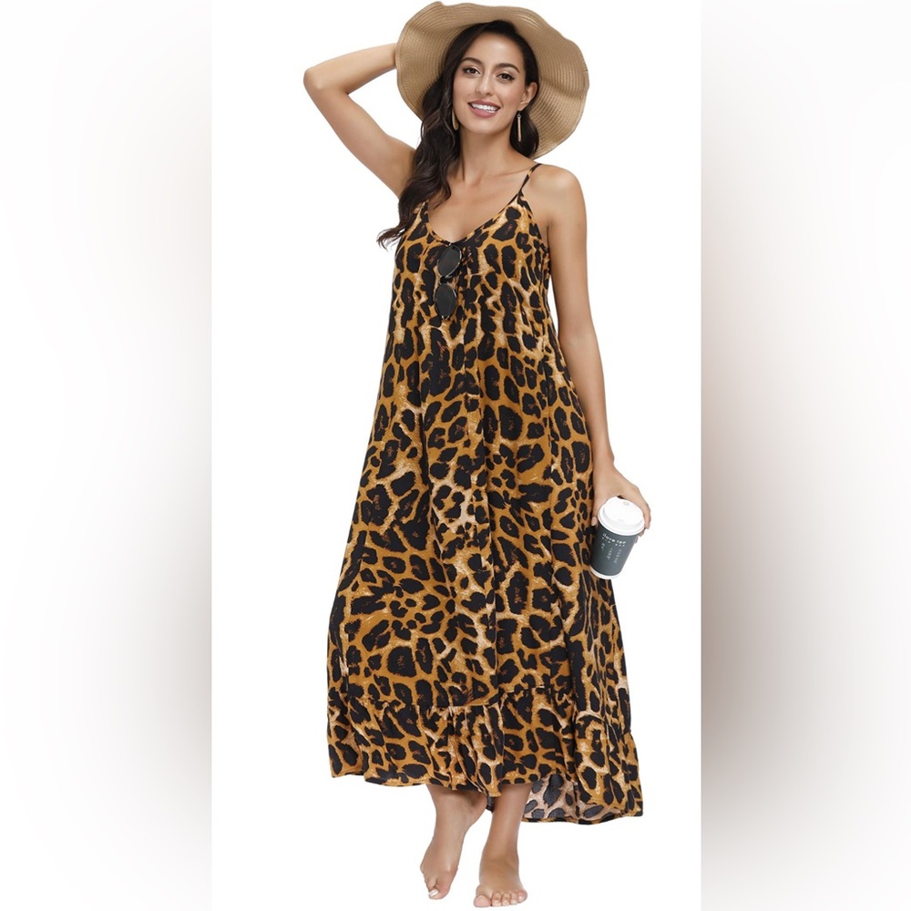 Animal print maxi dress